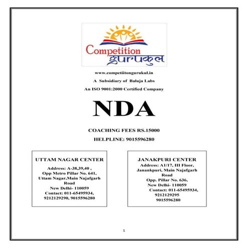 BEST NDA COACHING INSTITUTE/CENTER IN DELHI