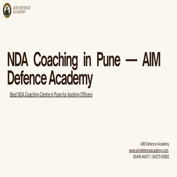Complete Guide to NDA Coaching in Pune for Aspirants | PDF