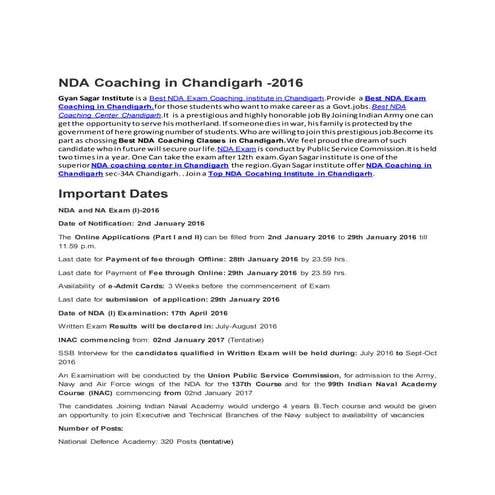 NDA Coaching in Chandigarh | DOCX