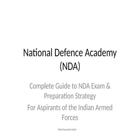 NATIONAL DEFENCE ACADEMY | PPTX