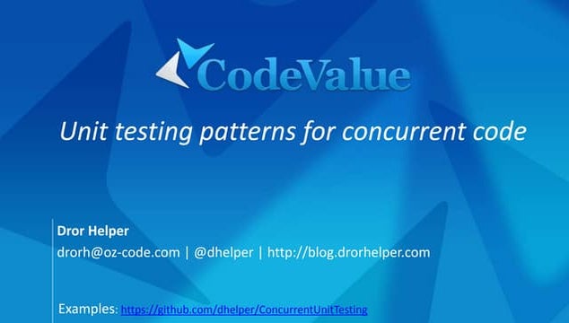 Unit testing patterns for concurrent code