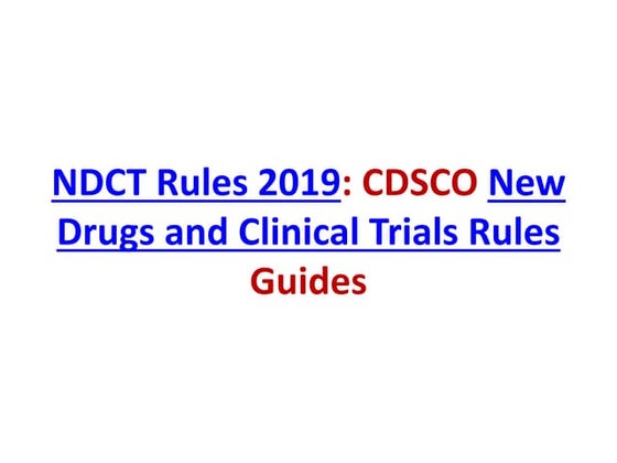 Ndct rule 2019 (manisha) | PPTX | Pharmaceutical Industry | Industries