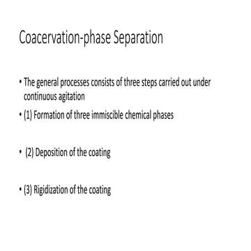  Phase Seperation Coaservation Technique and Multiorifice 
