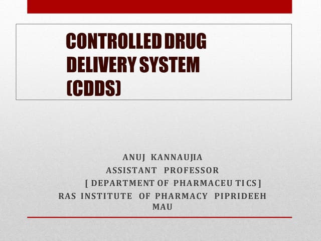 Controlled drug delivery systems | PPTX