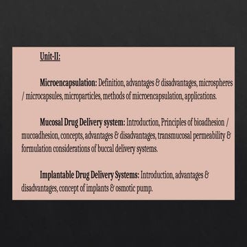 Microencapsulation Unit 2 Novel Drug Delivery System | PPTX