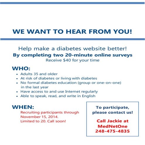 Ndep study recruitment flyer