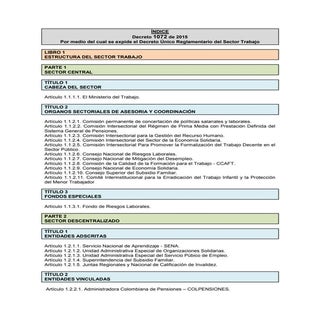 íNdice decreto 1072 de 2015   único...