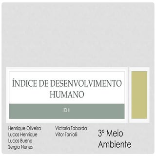 Índice de Desenvolvimento Humano