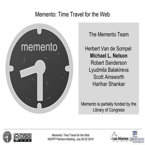 Memento: Time Travel for the Web