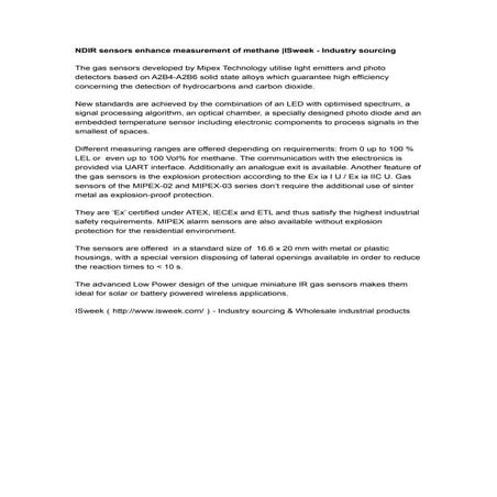 Ndir sensors enhance measurement of methane