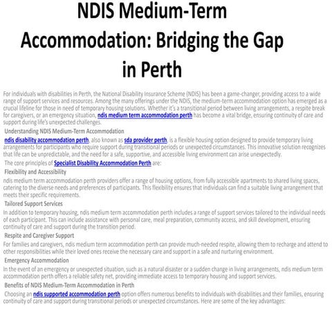 NDIS Medium Term Accommodation Melbourne | DOCX