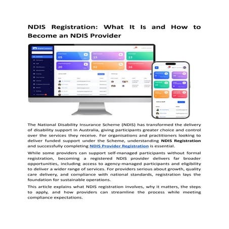 NDIS Registration: How to Become a Registered NDIS Provider | PDF