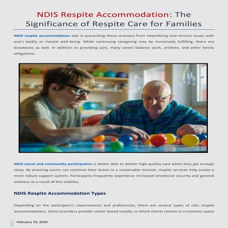 The Importance of NDIS Respite Accommodation for Family Caregivers | PDF