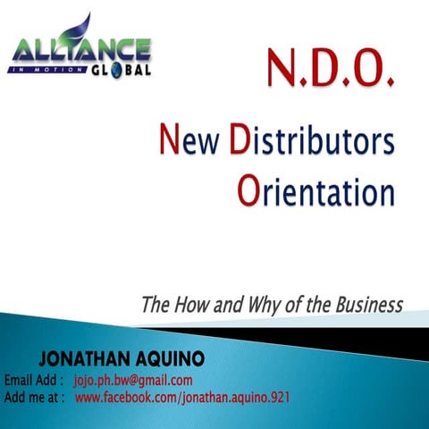 New Distributor Orientation (AIM GLOBAL)