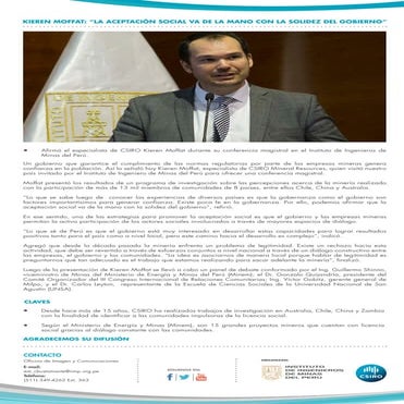 Kieren Moffat: "La aceptación social va de la mano con la solidez del gobierno"