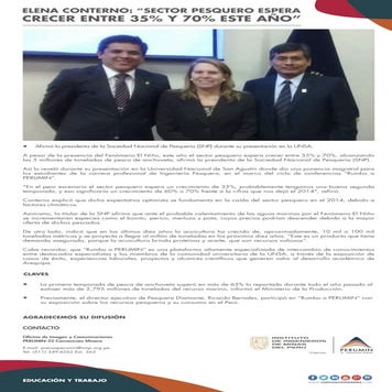 Elena Conterno: "Sector pesquero espera crecer entre 35% y 70% este año"