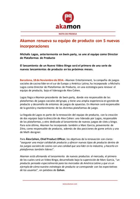 Nd P_Akamon renueva su equipo de producto con 5 nuevas incorporaciones