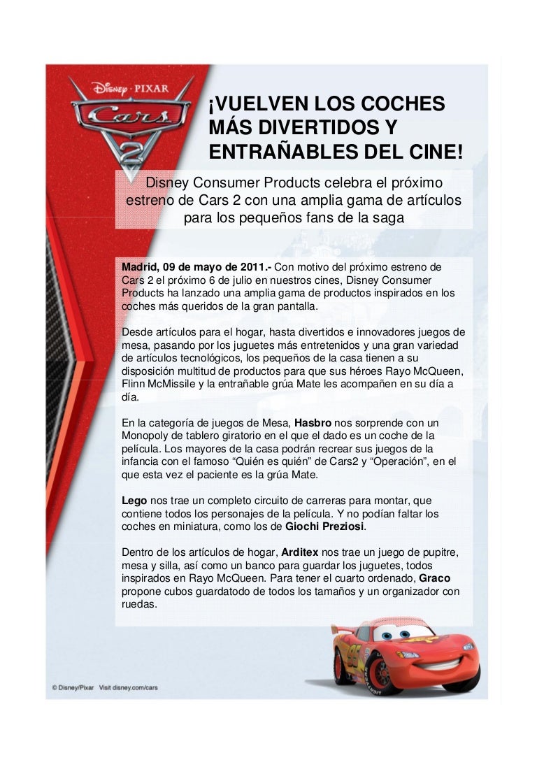 coche rayo mcqueen carrefour