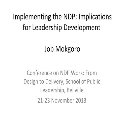 Ndp leadership development mokgoro