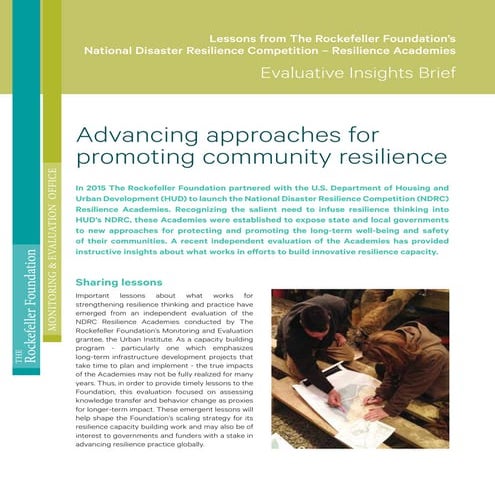 National Disaster Resilience Competition's Resilience Academies - Emerging In...