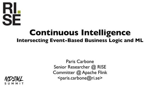 Continuous Intelligence - Intersecting Event-Based Business Logic and ML