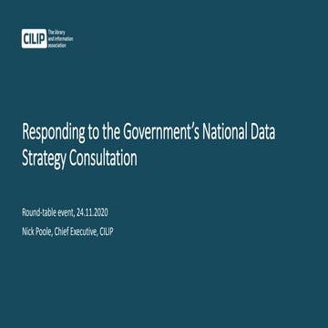 CILIP Round-table on the National Data Strategy consultation