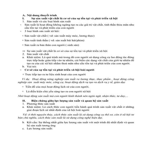 nội dung tóm tắt môn triết về hình thái kinh tế xã hội