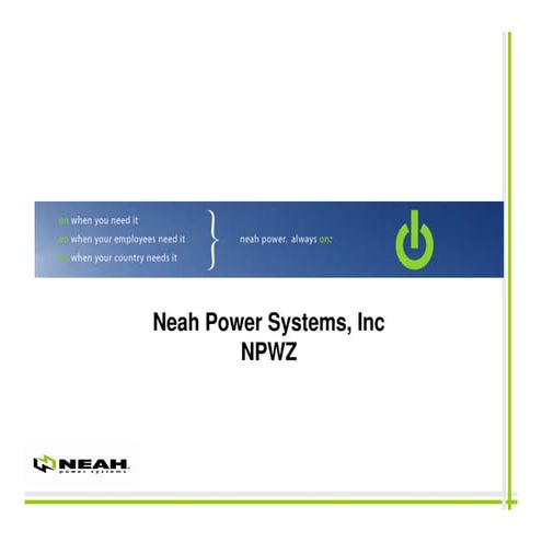 Neah Power Investor Presentation