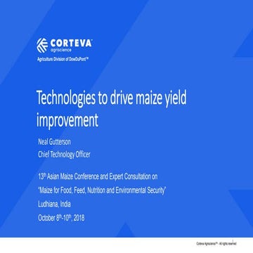Technologies to drive maize yield improvement