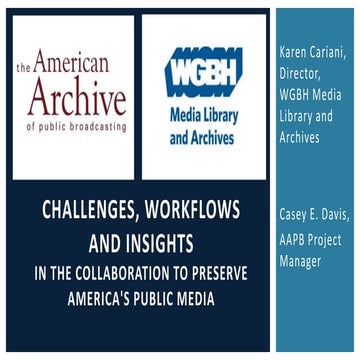 Challenges, Workflows, and Insights in the Collaboration to Preserve America'...