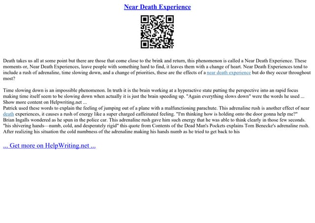 Near Death Experience