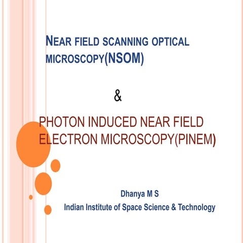 Near field scanning optical microscopy
