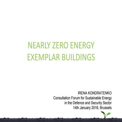 Nearly Zero Energy Exemplar Buildings | PDF