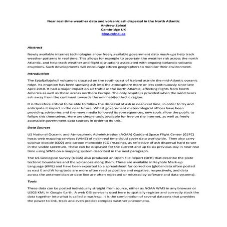 Near real time ash cloud