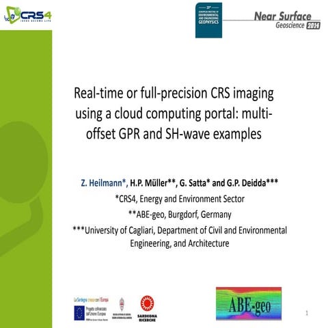 Real-time or full-precision CRS imaging using a cloud computing portal: multi...