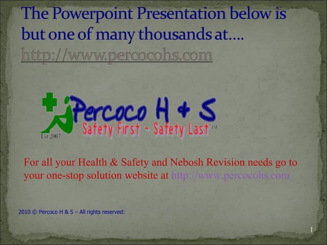 Nebosh Revision   Mnemonics