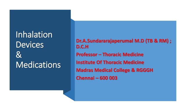 Metered Dose Inhalers ( MDIs) | PPTX | Lung and Respiratory Health ...