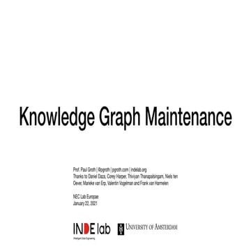Knowledge Graph Maintenance | PPT