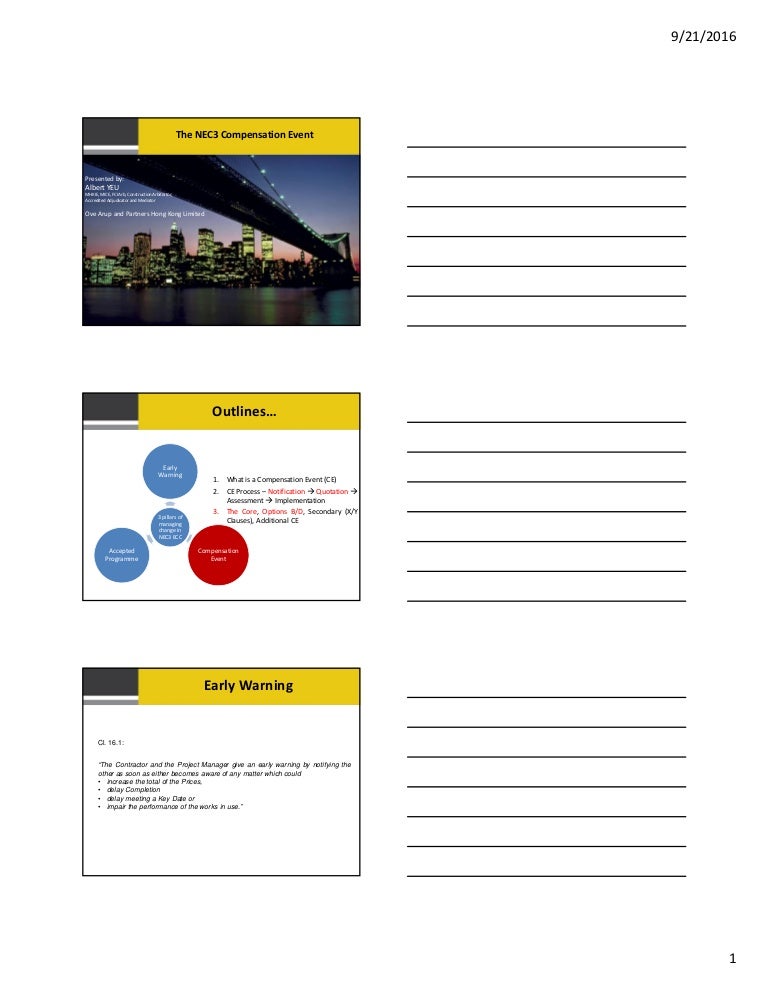 NEC3 compensation events