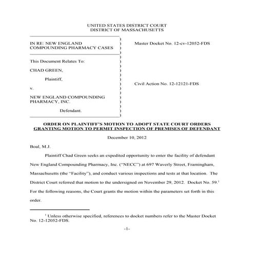 Chad Green adv. New England Compounding Pharmacy