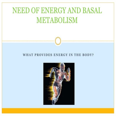 NEED OF ENERGY AND BASAL METABOLISM