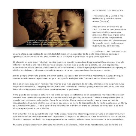 Necesidad del silencio