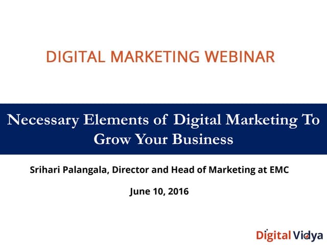 Necessary Elements of Digital Marketing to Grow Your Business