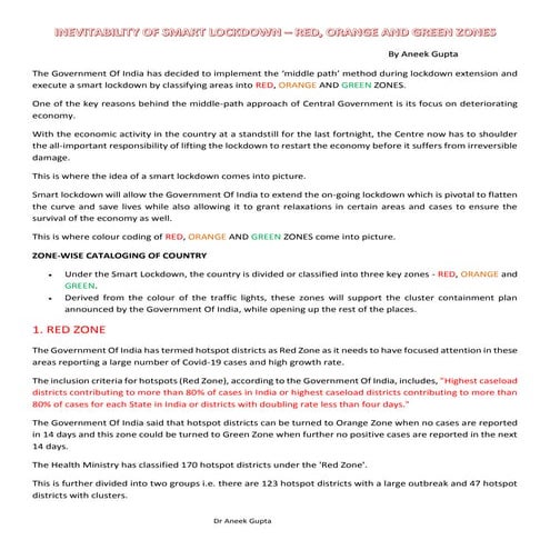 Necessity of smart lockdown