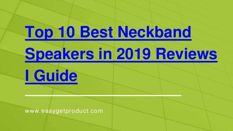 best neckband speakers