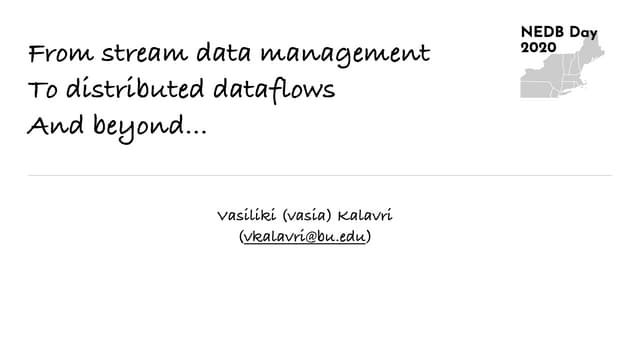 From data stream management to distributed dataflows and beyond