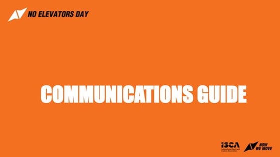 No Elevators Day - Communications Guide 2024 - #UseTheStairs