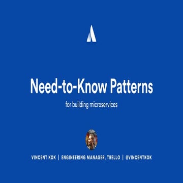 Need to-know patterns building microservices - java one