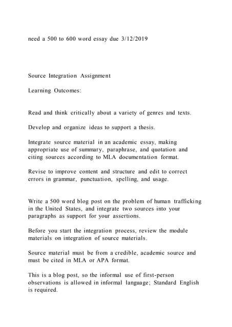 Need A 500 To 600 Word Essay Due 3122019source Integrati Pdf Need A 500 To 600 Word Essay Due 3122019source Integrati Pdf