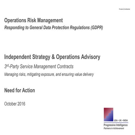 Need for Action (GDPR Risk Mgmt)   Oct'16